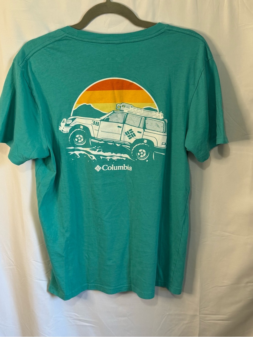 Columbia Teal Crew Neck Logo T-Shirt - Picture 4 of 5